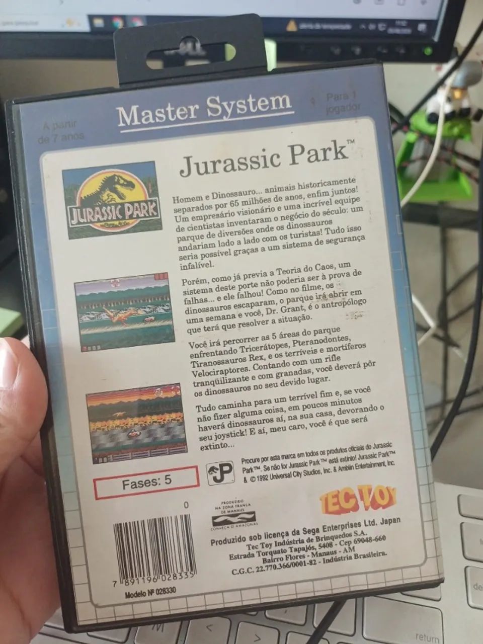 Jurassic Park - Master System TecToy Original + Manual - Foto 2