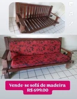 sofá de madeira