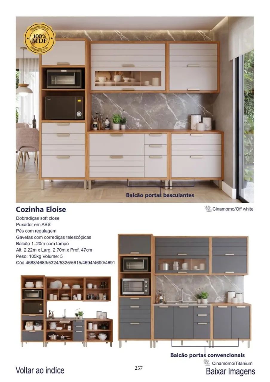 Armário de Cozinha ELOISE - Modulação 1 