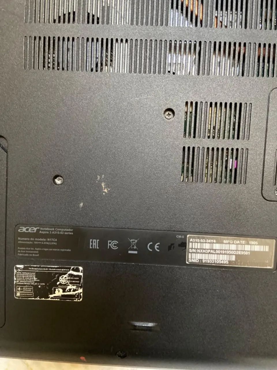 Notebook Acer Aspire i3 para Retirada de Peças / Sucata - Foto 4
