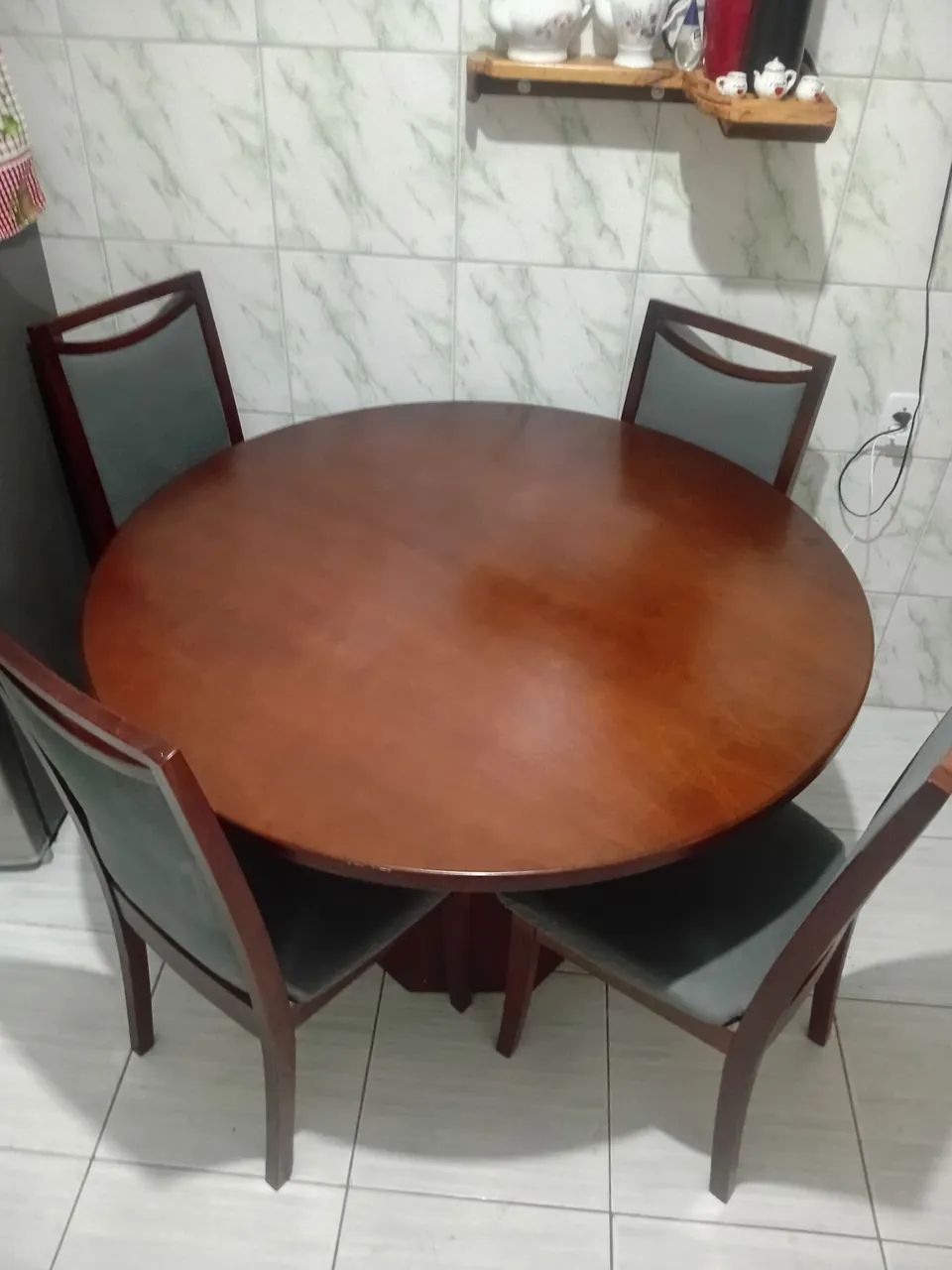 Mesa (1,20m diâmetro) formato leque - MADEIRA - Foto 5