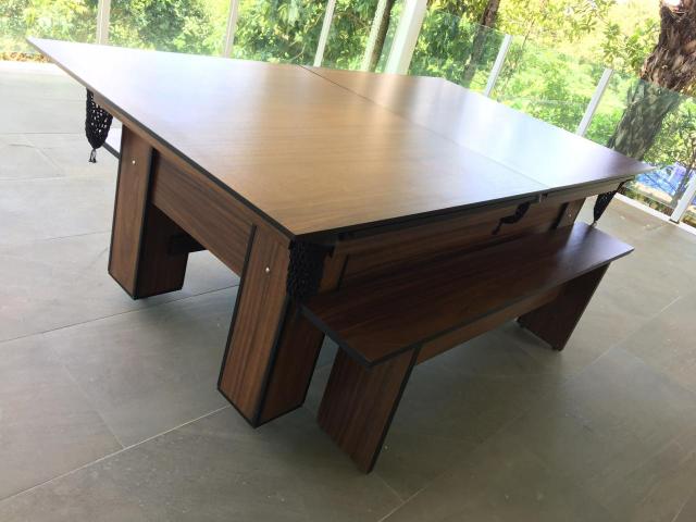 Mesa de Bilhar Cor Imbuia Tecido Verde Tx 4 Pés Modelo FAP4321 - Foto 4