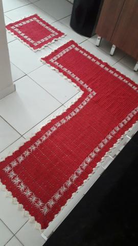 Tapete para cozinha formato L em croche