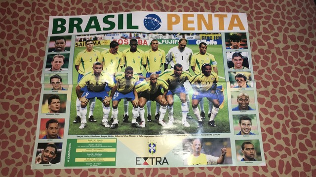 Pôster Seleção Brasileira Pentacampeã Mundial Jornal Extra