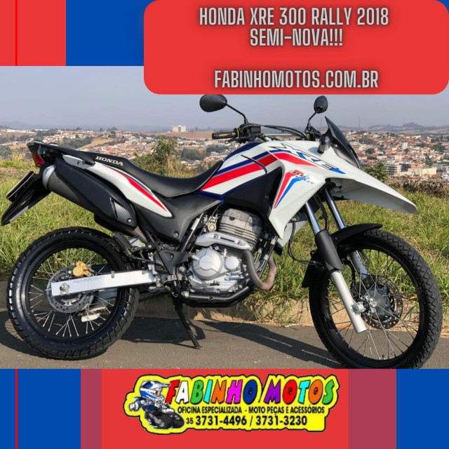 ? HONDA XRE 300 RALLY 2018 BRANCA SEMI NOVA!!!