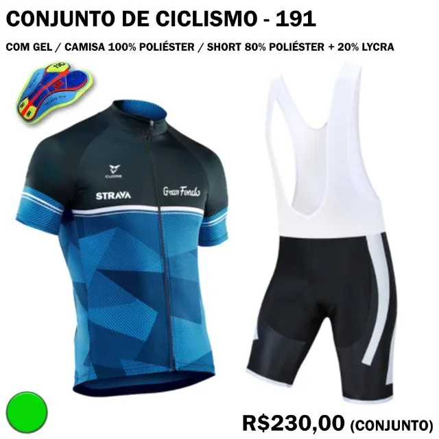 Conjunto de Ciclismo Strava Azul