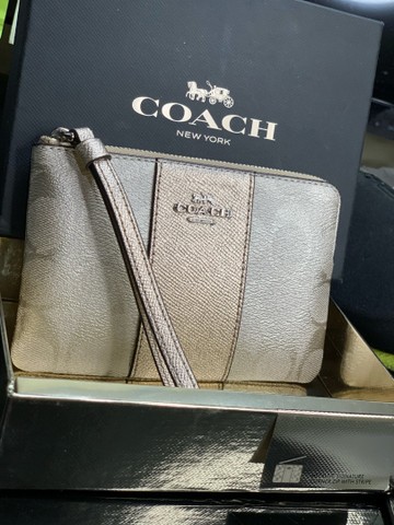 metallic gold coach bolsa