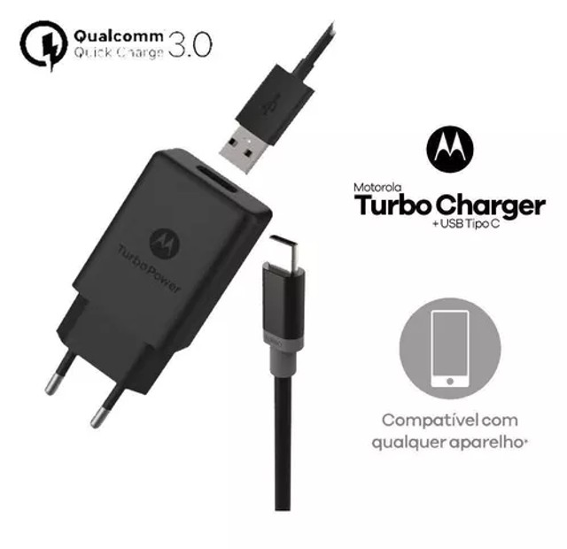 Carregador Motorola Turbo Power 50w Cabo Tipo C 1m