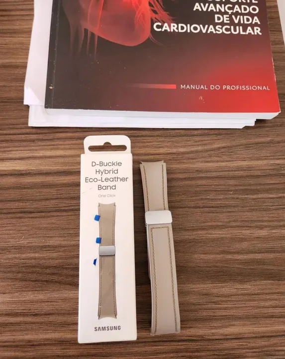 Pulseira original samsung couro híbrida com fecho magnético