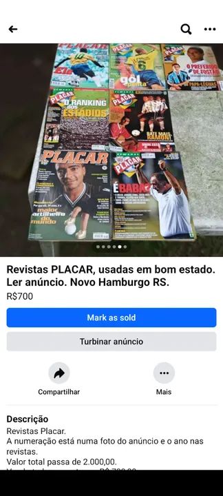 Revistas placar, usadas em boas condições. Novo Hamburgo RS. - Foto 6