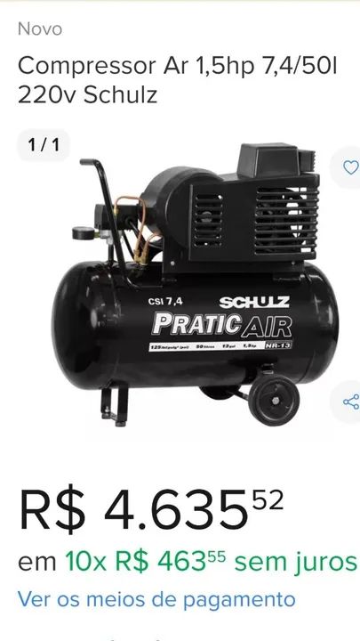 Compressor de ar Schulz.  - Foto 6