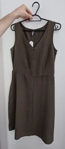 Vestido Aishty curto com cinto verde