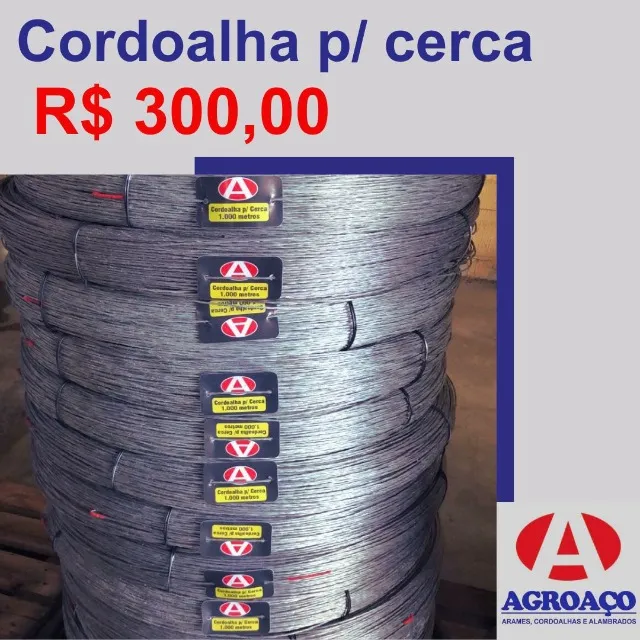 Cordoalha para cerca de fazenda e chácara, sítios e lotes