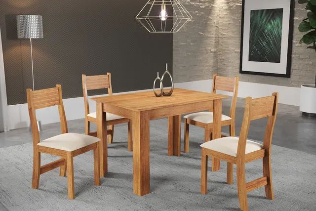 Mesa perla com 4 cadeiras brisa !! T3100m