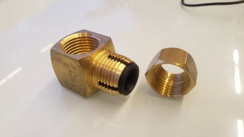 Niple Adaptador 90° para instalação de gás (original Brastemp W10761242)