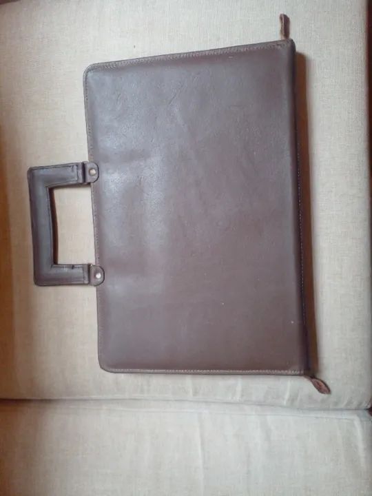 pasta em couro aberta, porta documentos - Foto 5