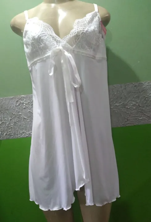 PROMOÇÃO !! Camisola de renda branca feminina Tam.G / 44-46- DEMILLUS NOVA
