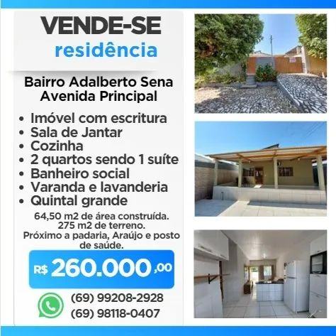 Captação de Casa a venda na Rua Bananeira, Conjunto Adalberto Sena, Rio Branco, AC