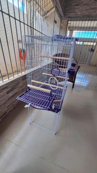 Gaiola para aves pequeno porte usada única vez!  Ler descrição!!!