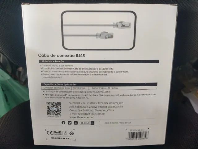 cabo de rede CFTV 30m (Distribuidora Jk eletrônicos) - Foto 3
