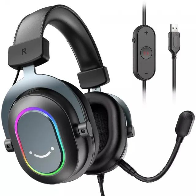 Fone Headset Fifine Ampligame H6 RGB 7.1 Surround Gamer iluminação Chroma RGB - Foto 4