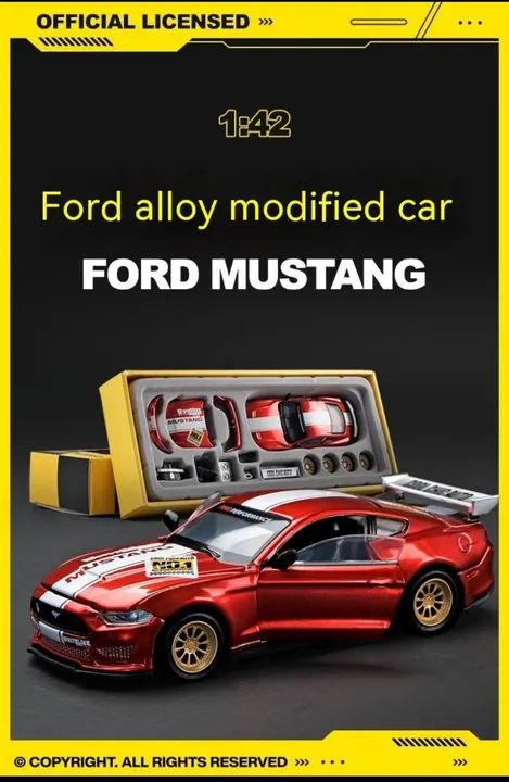 MINIATURA CCA FORD MUSTANG GT 2018 VERMELHO 1/42 - Foto 3