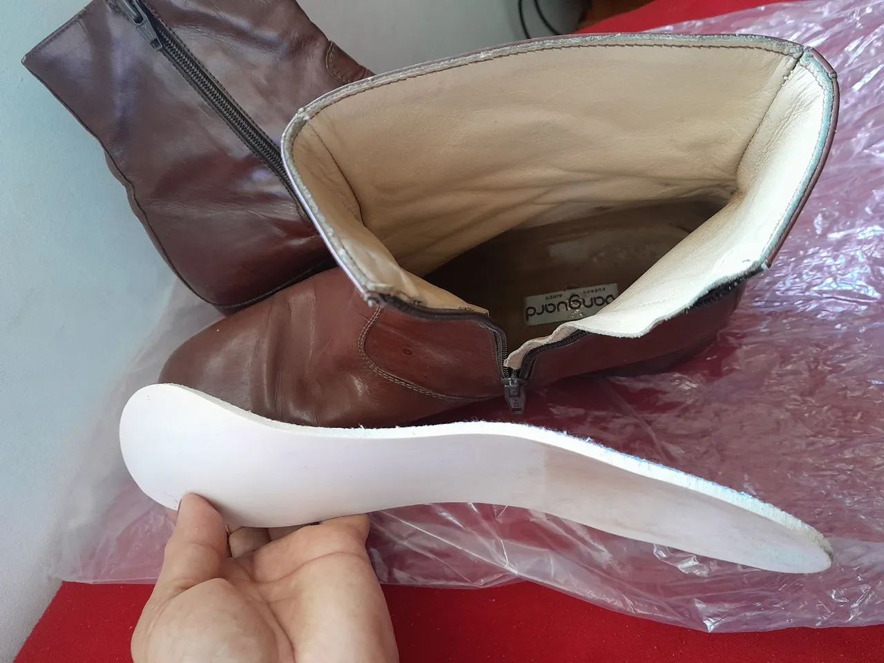 Bota de couro usando poucas vezez masculina - Foto 4
