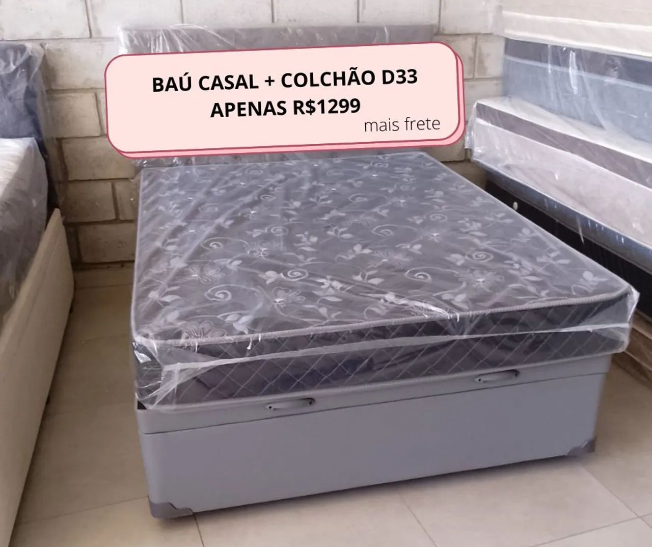 Cama Box Baú Casal + Colchão D33