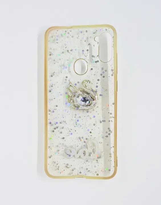 Case Capa Capinha Samsung Galaxy A11 de Silicone Transparente com Brilho - Cisne Pedra Rox - Foto 2