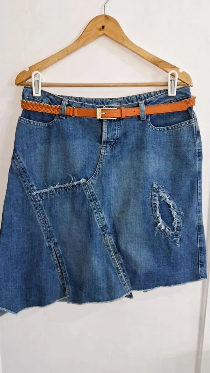 Saia Jeans e Cinto Revanche tam 40 - Foto 2