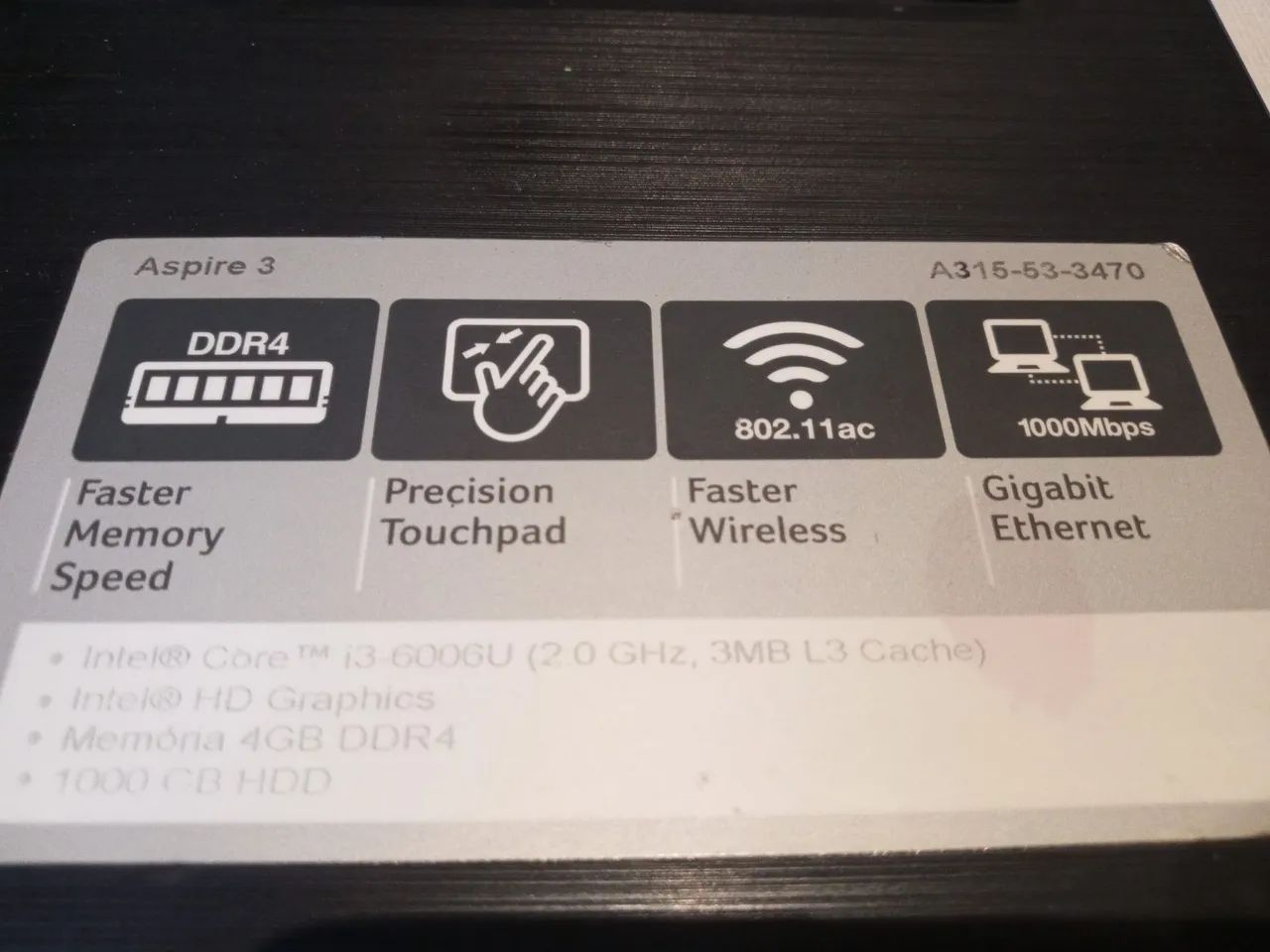 SUPER NOTEBOOK ACER I3 4GB HD 3 Terabits 1 TB interno + 2 TB externo - Foto 3
