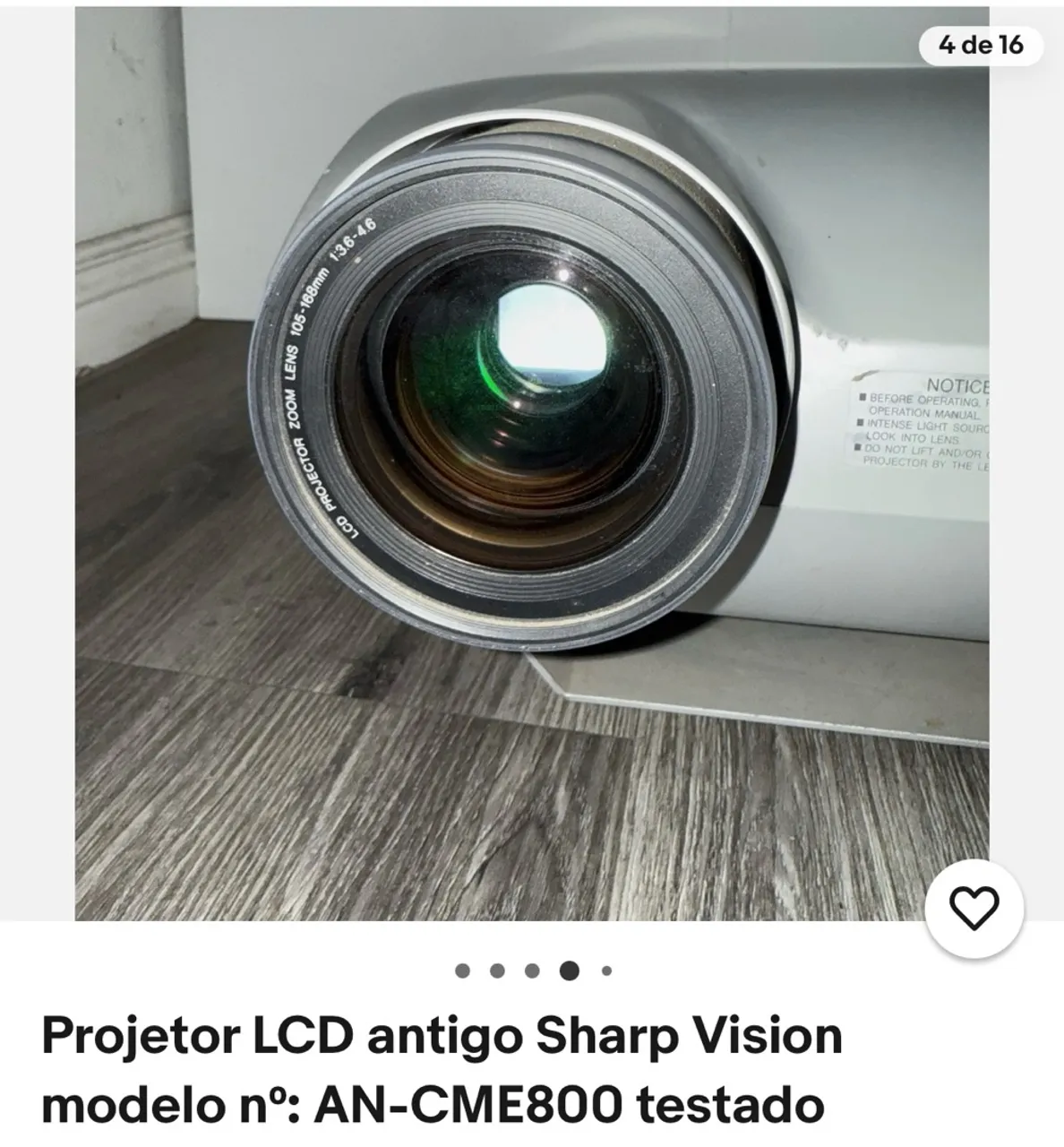 Projetor LCD antigo Sharp Vision AN-CME800