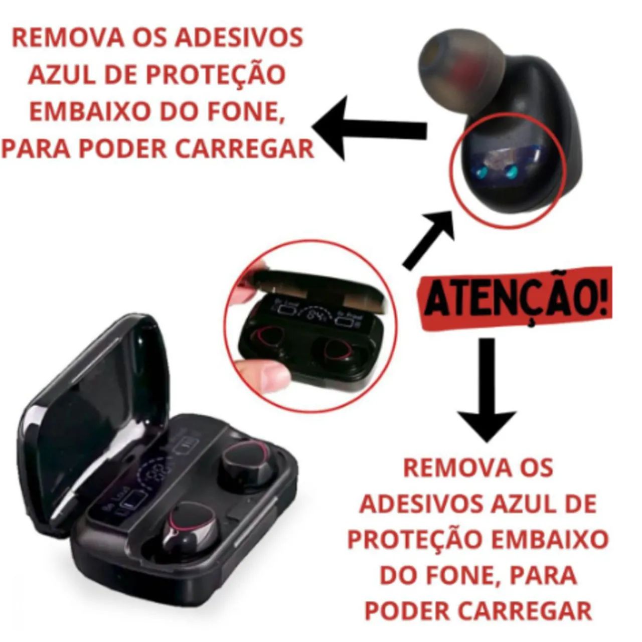 Fone Bluetooth 5.1 M10 co caixa de carregamento com painel - Foto 2