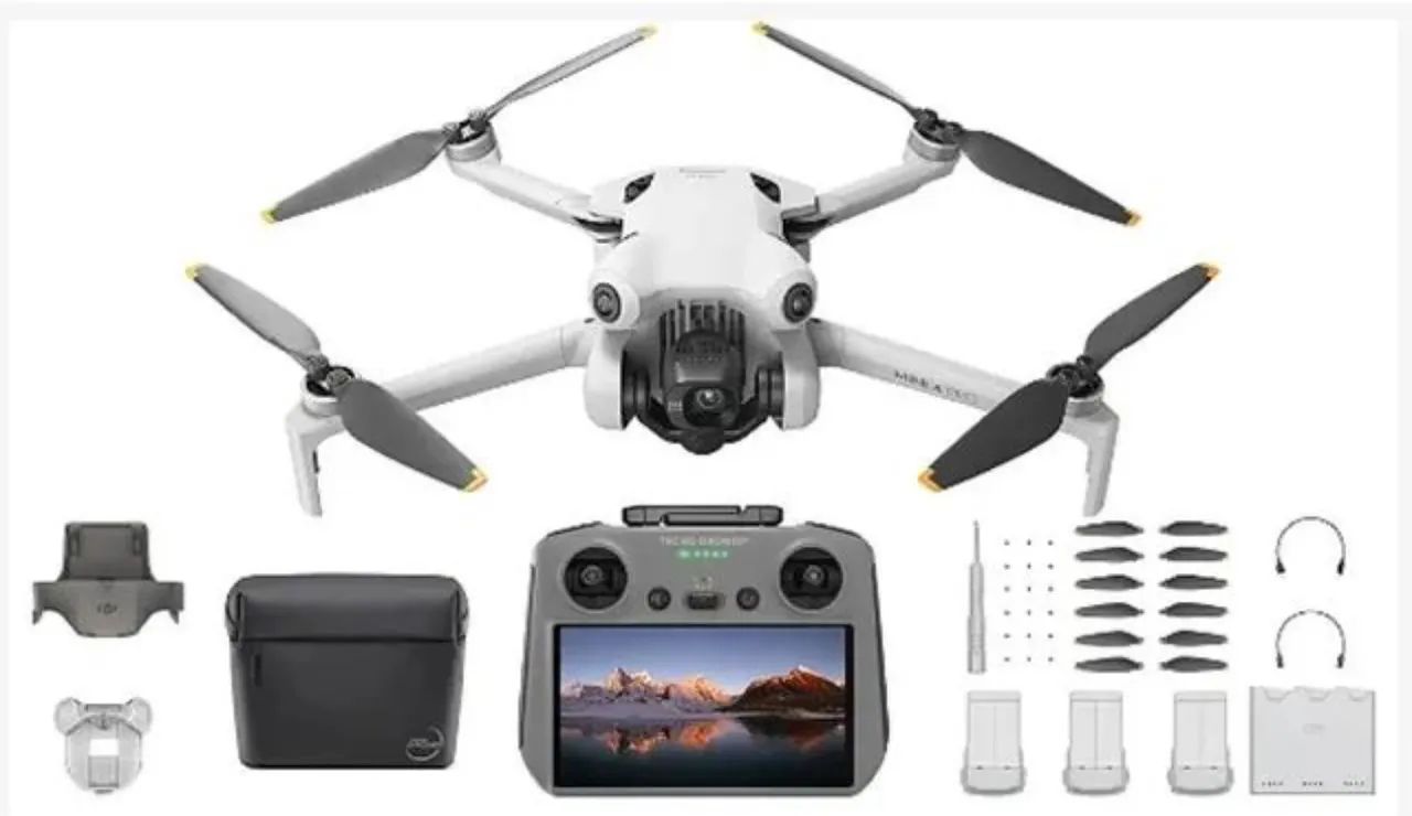 Drone Dji Mini 4 Pro Rc 2 Tela  Combo Plus 3 Baterias 45 Min