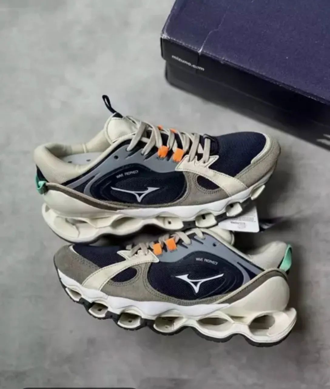 Tênis Mizuno Wave Prophecy beta2 - Azul e Bege - Foto 4