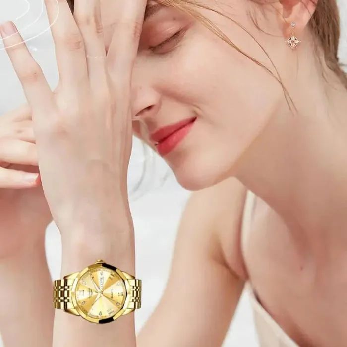 Relógio Feminino Dourado Lige - Foto 4