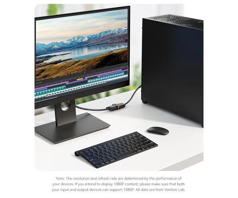 Cabo Conversor DisplayPort para VGA - Vention Original - Foto 3