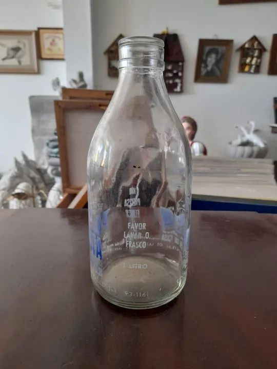 Garrafa de  vidro de Leite Antiga Paulista