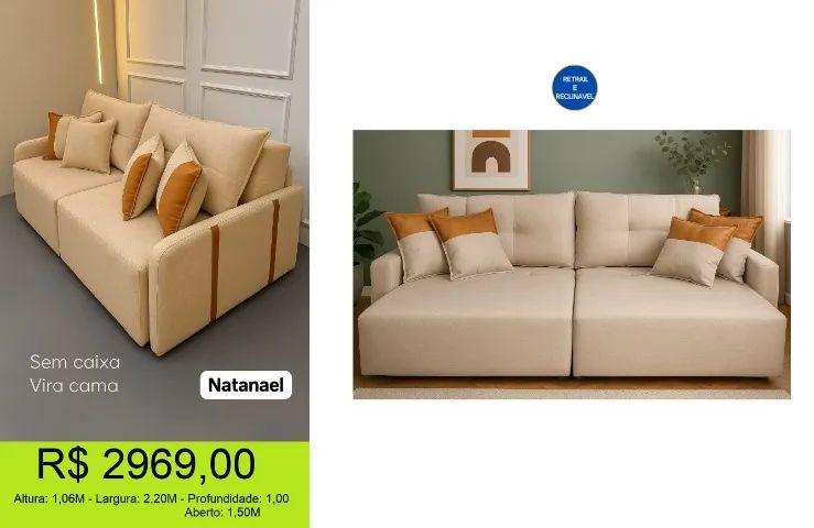 Sofá cama de qualidade modelo espetacular