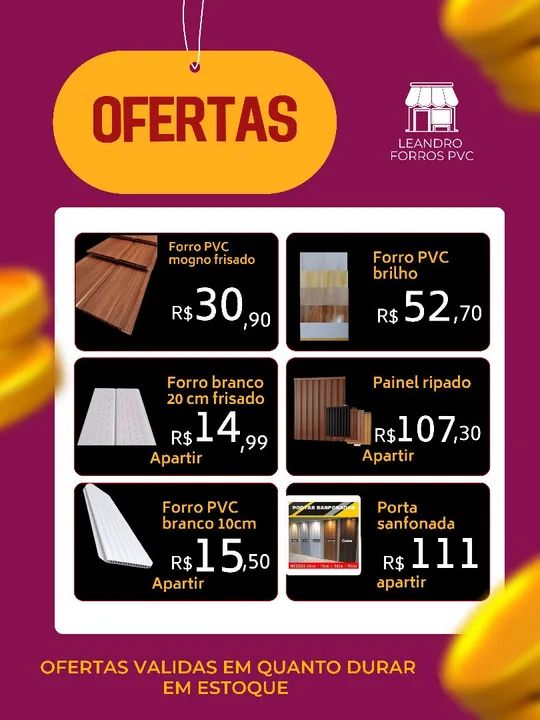 Forros de PVC com ótimos preços!64840787202945120