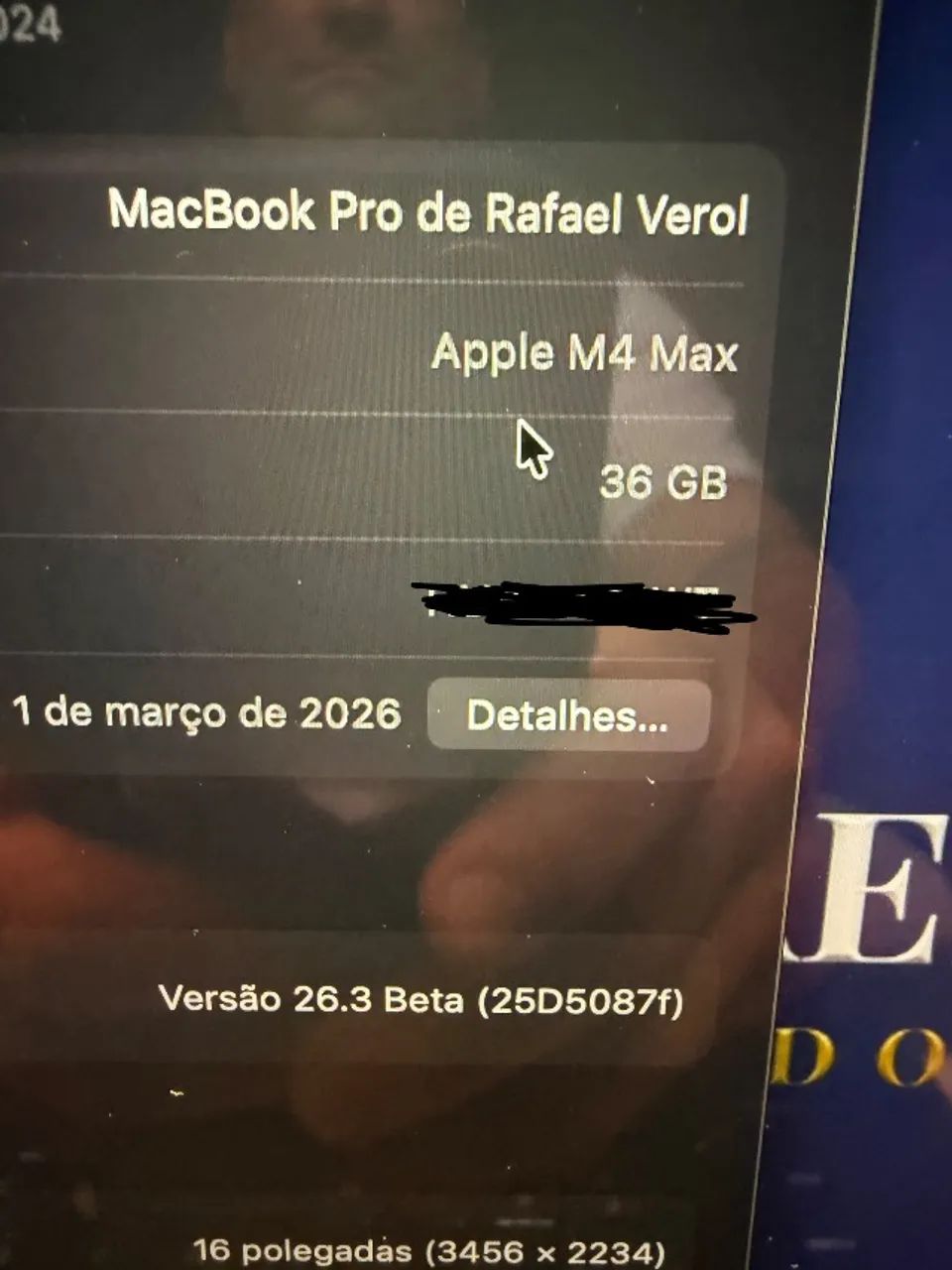 MacBook Pro Max M4, 36 GB, 1 Tera de Memoria, Garantia Apple até Março - Foto 4