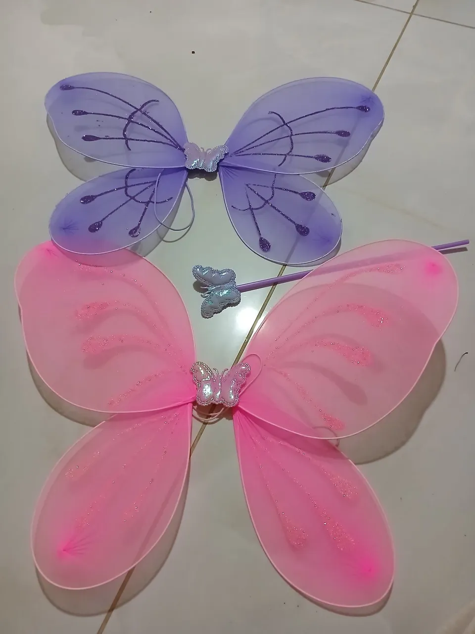 Asas de Borboleta para Fantasia - Rosa e Roxa