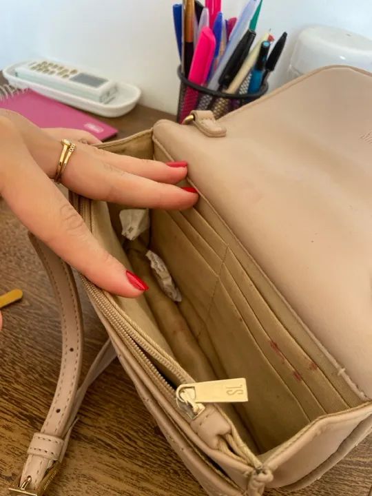 Bolsa Santa Lolla de Ombro Bege - Foto 5