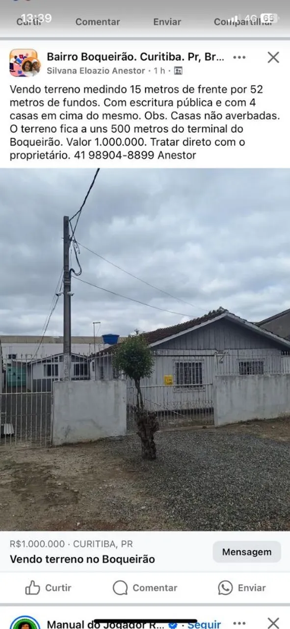 Vendo terreno no Boqueirão