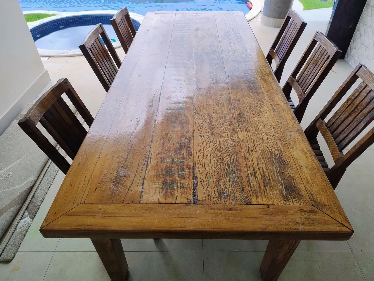 Conjunto de Mesa e Cadeiras de Madeira para Área Externa - Foto 3