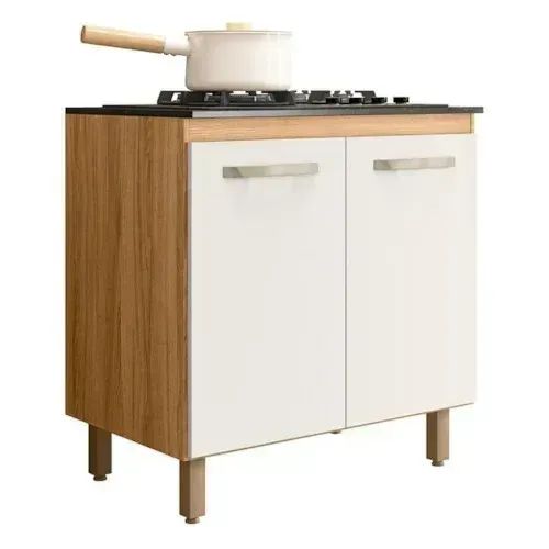 Super Oferta de Balcão Violeta para cooktop 4 ou 5 bocas Freijó/Off White - Foto 2