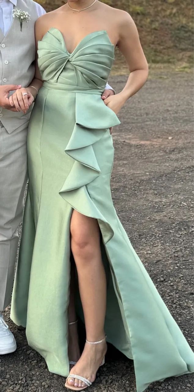 Vestido Festa/Madrinha Paleta Verde Oliva - Foto 4