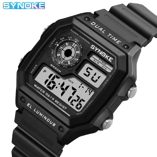 Relógio SYNOKE 9619 Digital Clássico militar À Prova D'água Luminoso