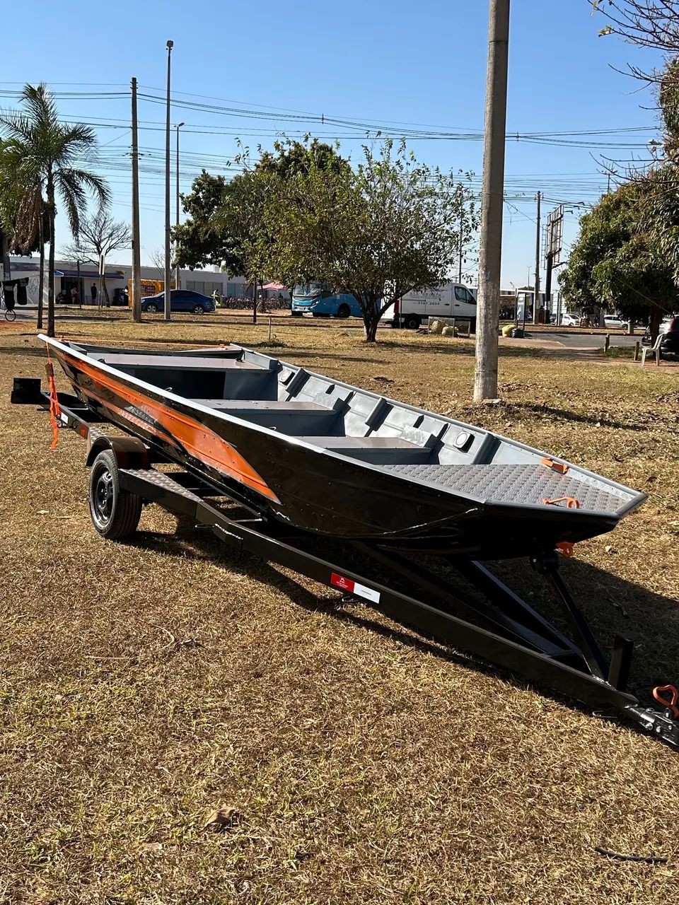 Kit  Barco de Alumínio , canoa + carretinha - Foto 12