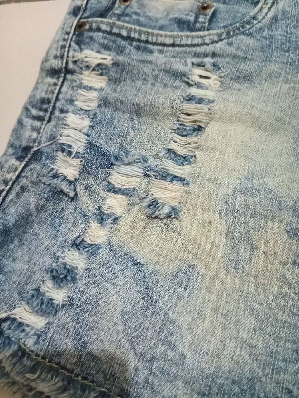 Shorts Jeans Destroyed Feminino - Foto 3